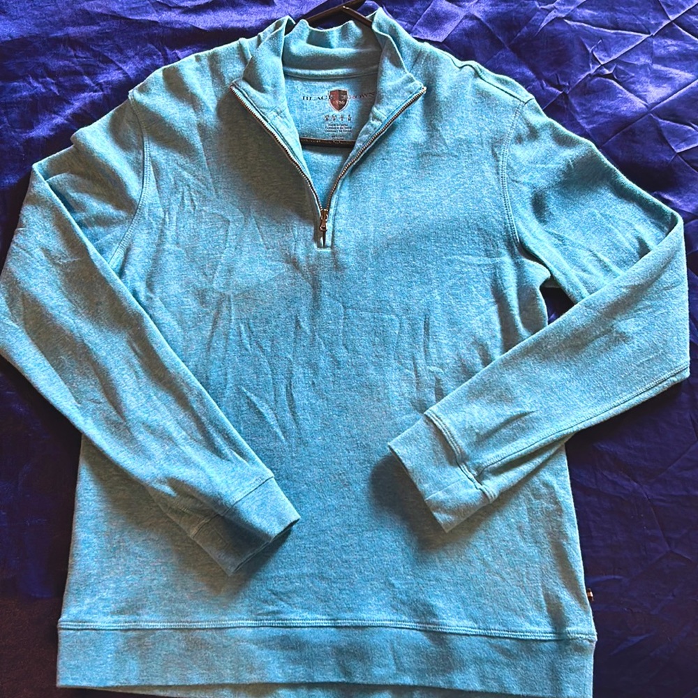Black Brown 1826 Brand Long Sleeve V Zip Sweater Blue Jacket Men 10/10 Condition